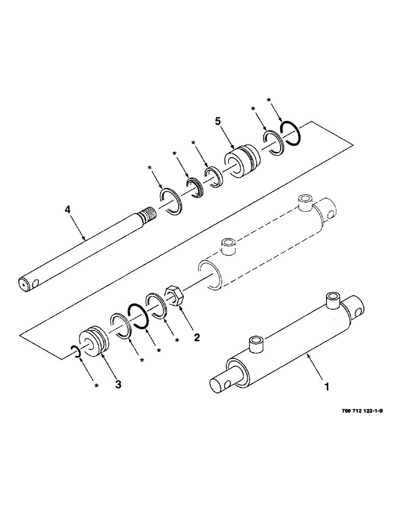 Схема запчастей Case IH 8430 - (8-09) - HYDRAULIC CYLINDER ASSEMBLY (THREADER), (700712122 HYDRAULIC (07) - HYDRAULICS