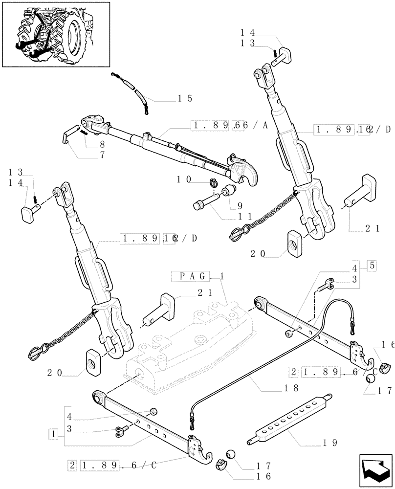 Схема запчастей Case IH MXU100 - (1.89.6[02A]) - TOOLING CONNECTION UNIT - D5300 (09) - IMPLEMENT LIFT