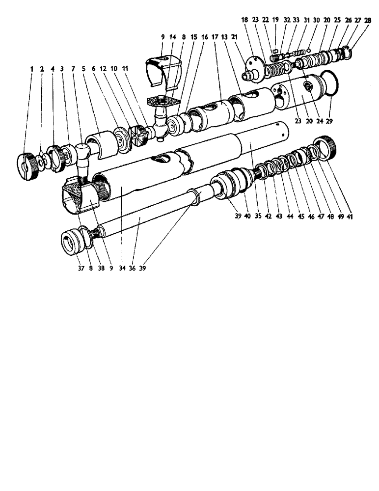 Схема запчастей Case IH 880B - (090) - HYDRAULIC RAM, PART OF U599, POWER-ASSISTED STEERING Steering & Front Axle