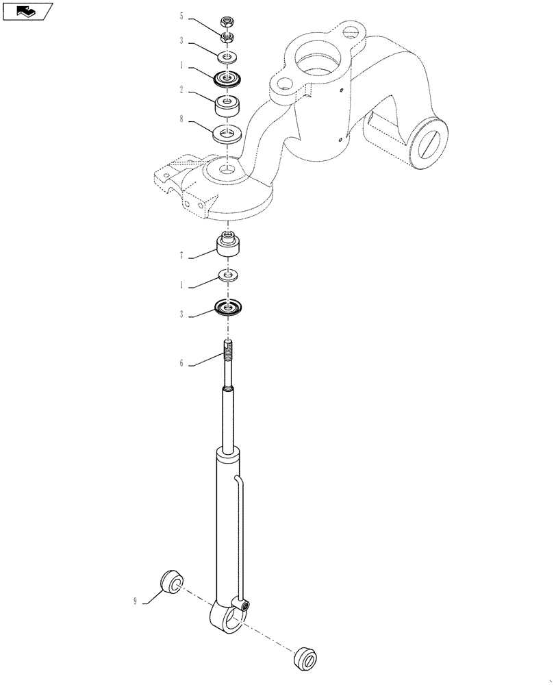 Схема запчастей Case IH 4420 - (04-017) - SUSPENSION CYLINDER GROUP Suspension & Frame
