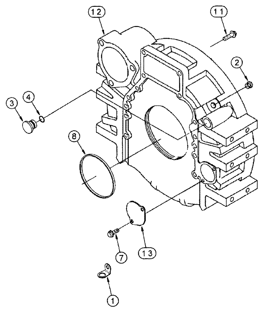 Схема запчастей Case IH SPX4260 - (03-019) - FLYWHEEL HOUSING (01) - ENGINE
