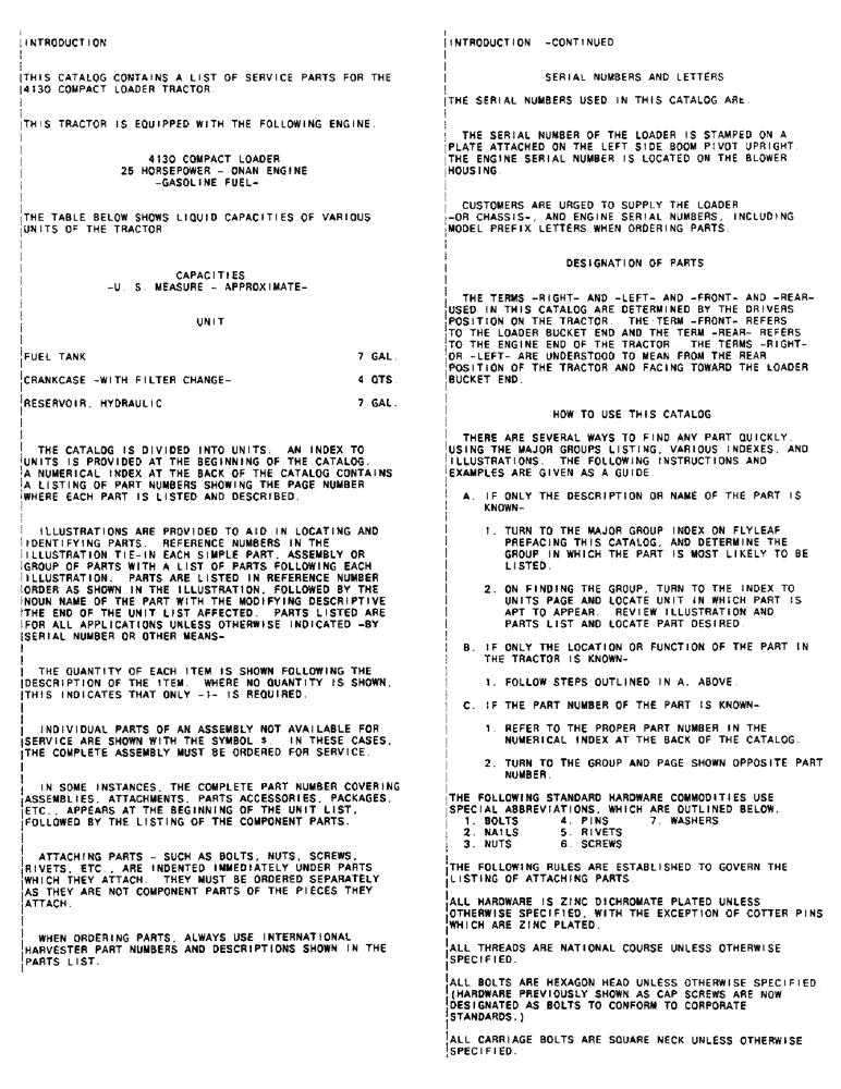 Схема запчастей Case IH 4130 - (003) - INTRODUCTION - FLUID CAPACITIES (00) - GENERAL