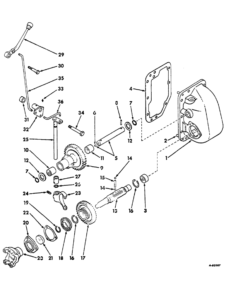 Схема запчастей Case IH 806 - (B-27) - POWER TRAIN, TRANSMISSION AND CONTROLS, TRACTORS WITH ALL WHEEL DRIVE (03) - POWER TRAIN