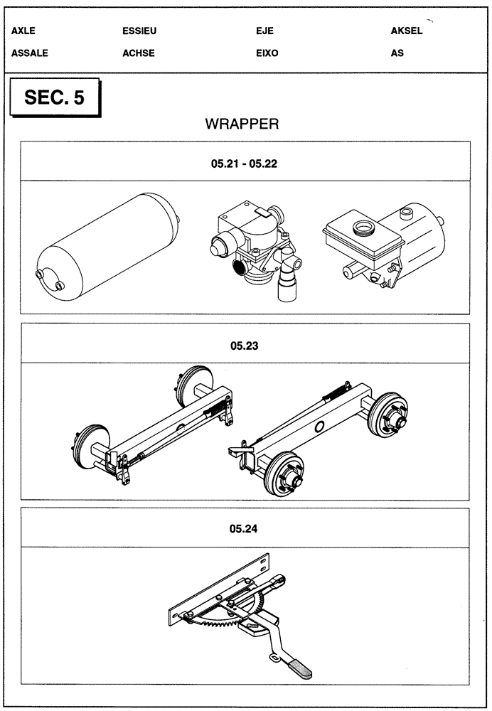 Схема запчастей Case IH RBX341 - (05.00A[01]) - SECTION LIST 5 - AXLE (05) - AXLE