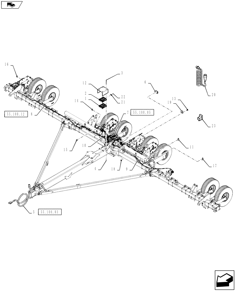 Схема запчастей Case IH 1250 - (55.000.01[02]) - ELECTRICAL - PICTORIAL INDEX, CONTROL AND MONITORING - 16 ROW ASN Y9S007001 (55) - ELECTRICAL SYSTEMS