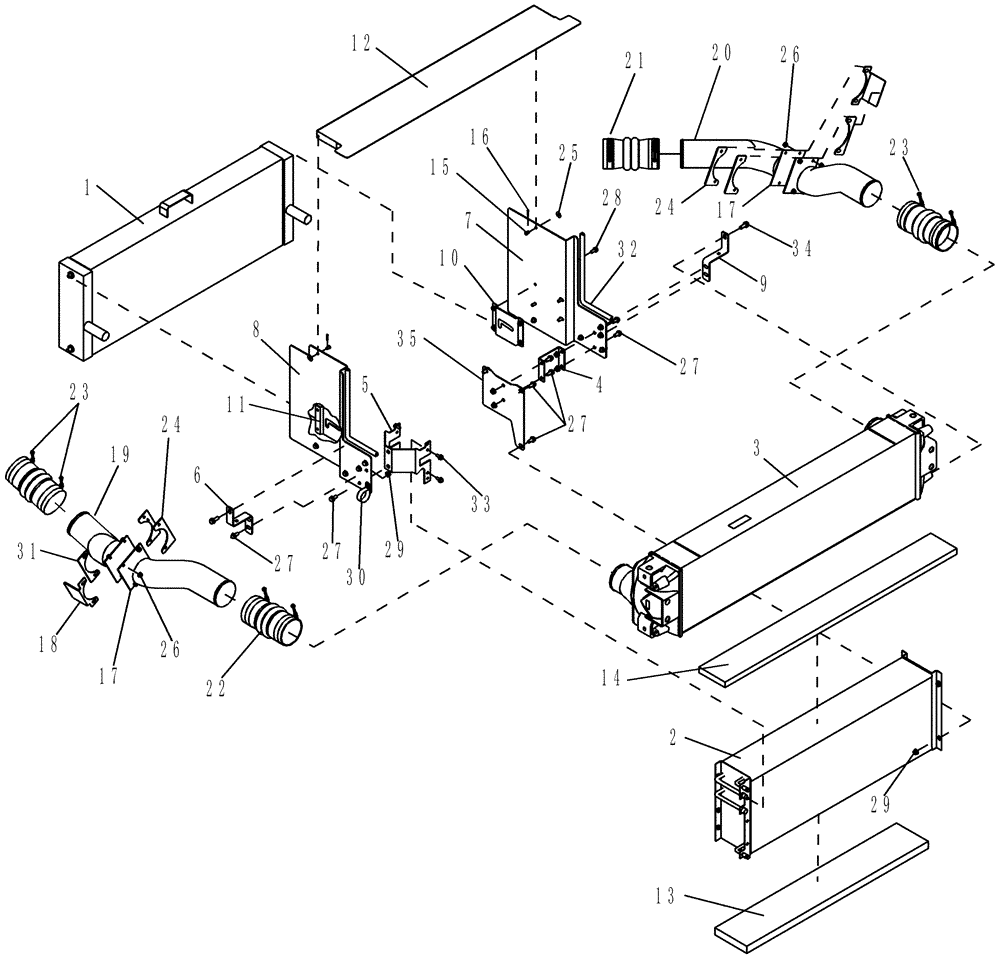 Схема запчастей Case IH 420 TIER 3 - (06-02) - OIL COOLER MOUNTING (03) - POWER TRAIN