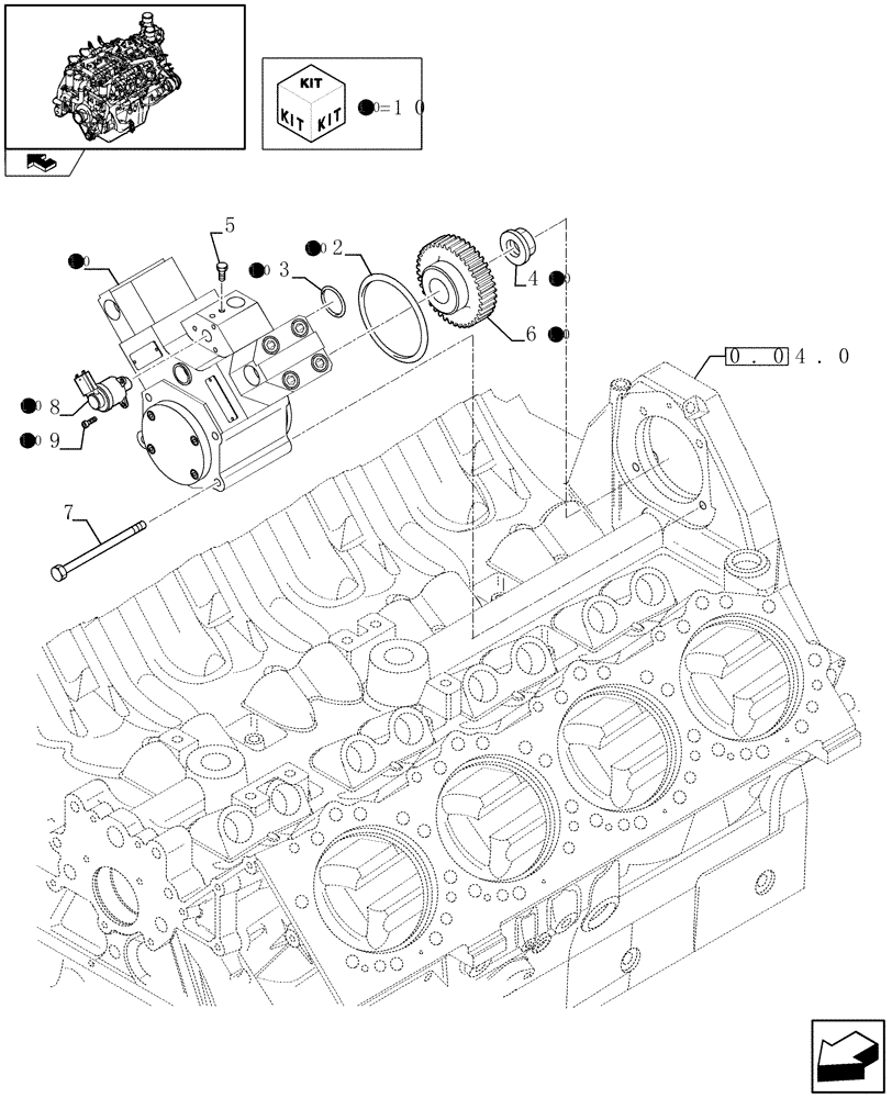 Схема запчастей Case IH FVAE2884X B200 - (0.20.1/ A) - FUEL PUMP HIGH PRESSURE (504064780) 