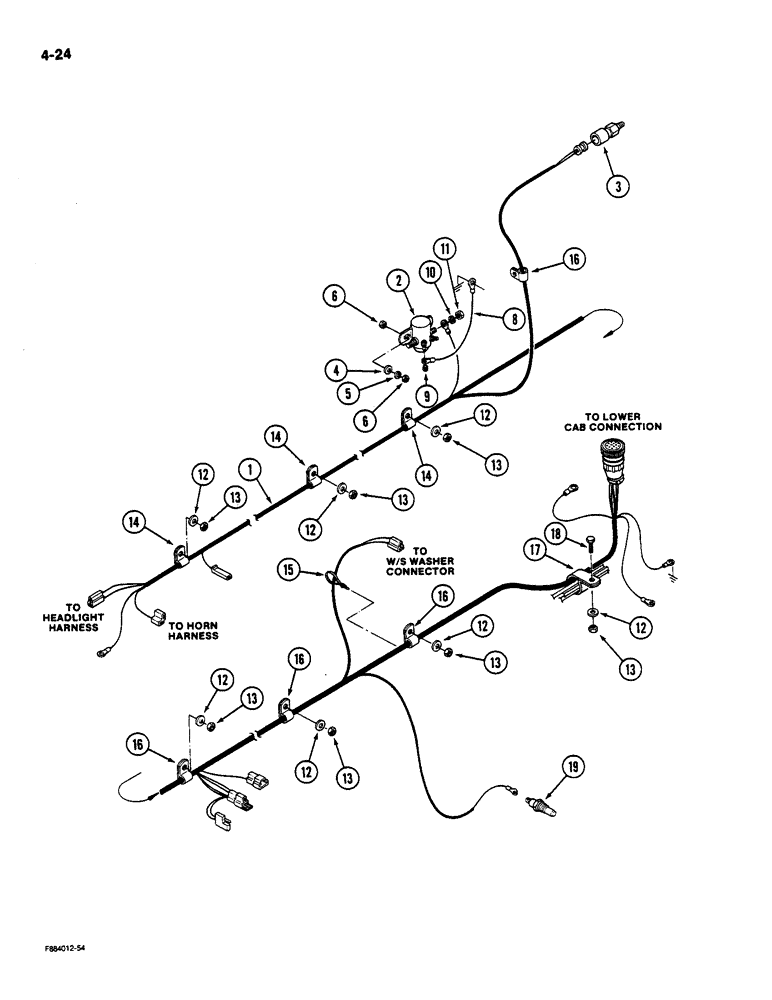 Схема запчастей Case IH STEIGER - (4-024) - FRONT FRAME HARNESS (04) - ELECTRICAL SYSTEMS
