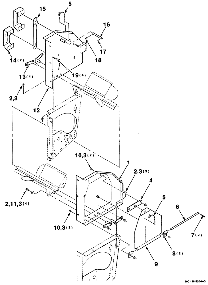 Схема запчастей Case IH RS561 - (07-038) - MESH WRAP FRAME ASSEMBLY (UPPER) (12) - MAIN FRAME