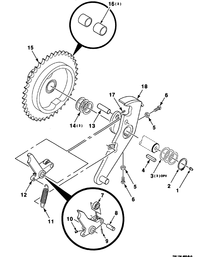 Схема запчастей Case IH 8576 - (06-014) - KNOTTER DRIVE CLUTCH ASSEMBLY, S.N. CFH0117287 AND LATER (14) - BALE CHAMBER
