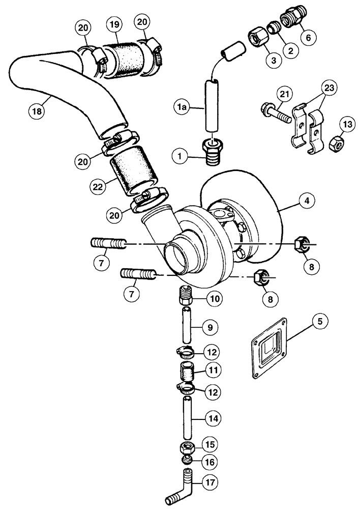 Схема запчастей Case IH CX60 - (02-23) - TURBOCHARGER AND CONNECTIONS (02) - ENGINE