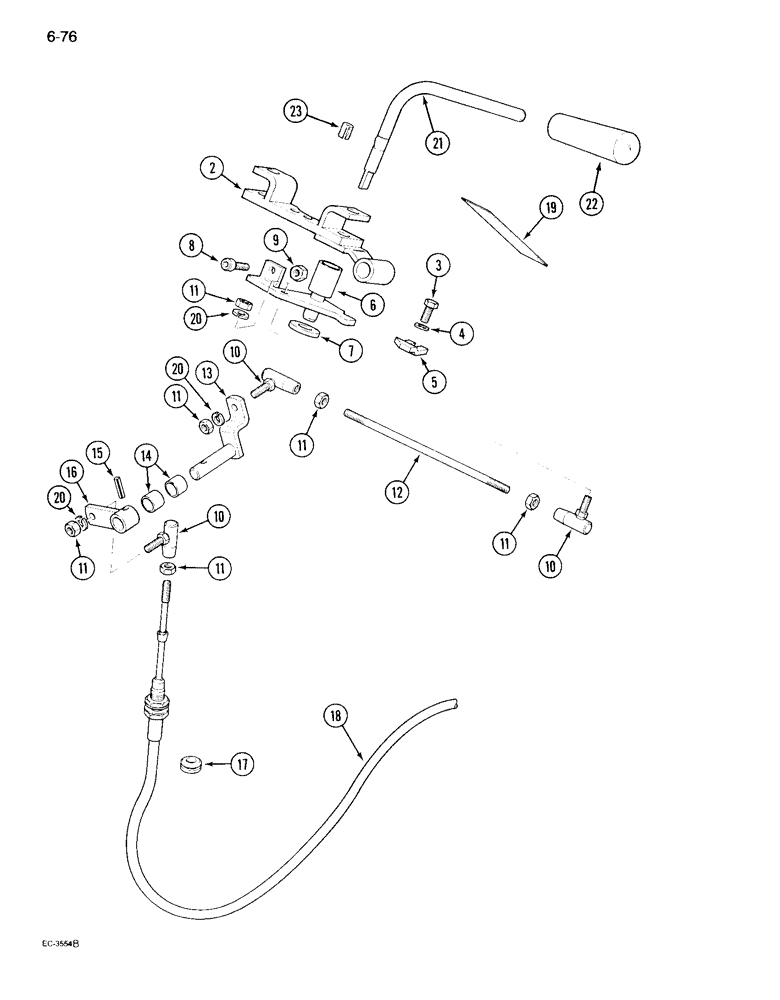 Схема запчастей Case IH 995 - (6-076) - CREEPER CONTROLS, UPPER, TRACTOR WITH CAB (06) - POWER TRAIN