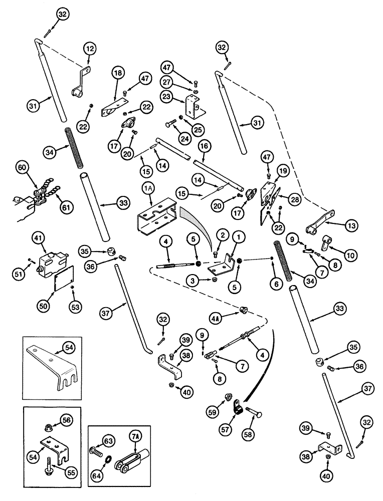 Схема запчастей Case IH CPX610 - (09A-25) - HEIGHT CONTROL LINKAGE (13) - PICKING SYSTEM