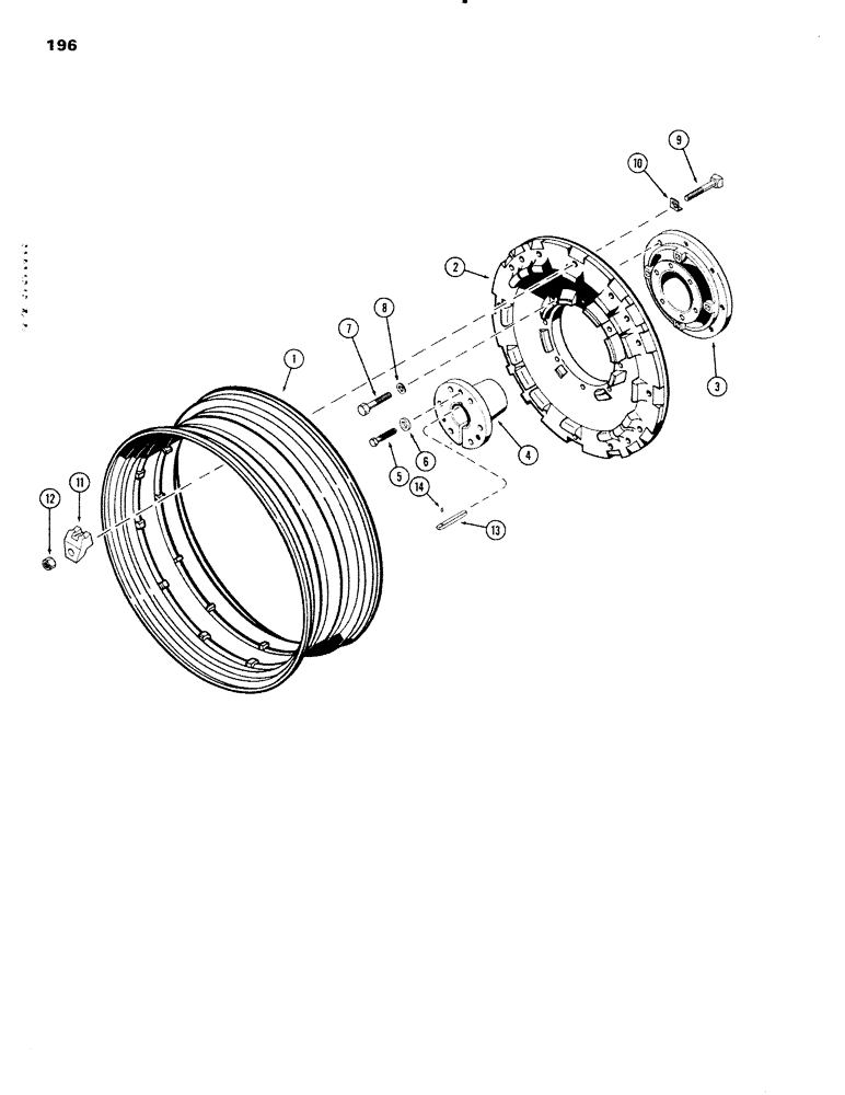 Схема запчастей Case IH 1090 - (196) - DUAL REAR WHEELS WITH 38 INCH RIMS, CAST (08) - HYDRAULICS