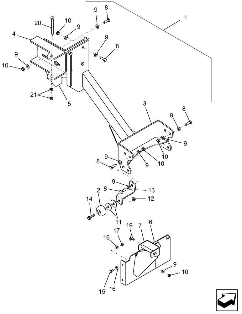 Схема запчастей Case IH 9230 - (90.118.37) - BRACKETS & HINGE, R.H. LOWER (90) - PLATFORM, CAB, BODYWORK AND DECALS