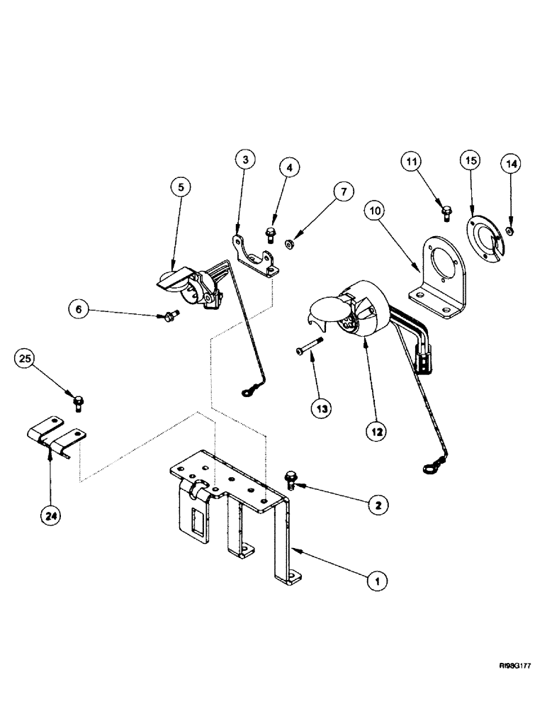 Схема запчастей Case IH MX220 - (4-094) - IMPLEMENT CONNECTOR MOUNTING (04) - ELECTRICAL SYSTEMS