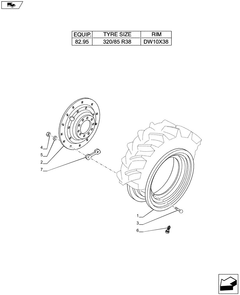 Схема запчастей Case IH PUMA 200 - (44.511.02[09]) - 4WD FRONT WHEELS (44) - WHEELS