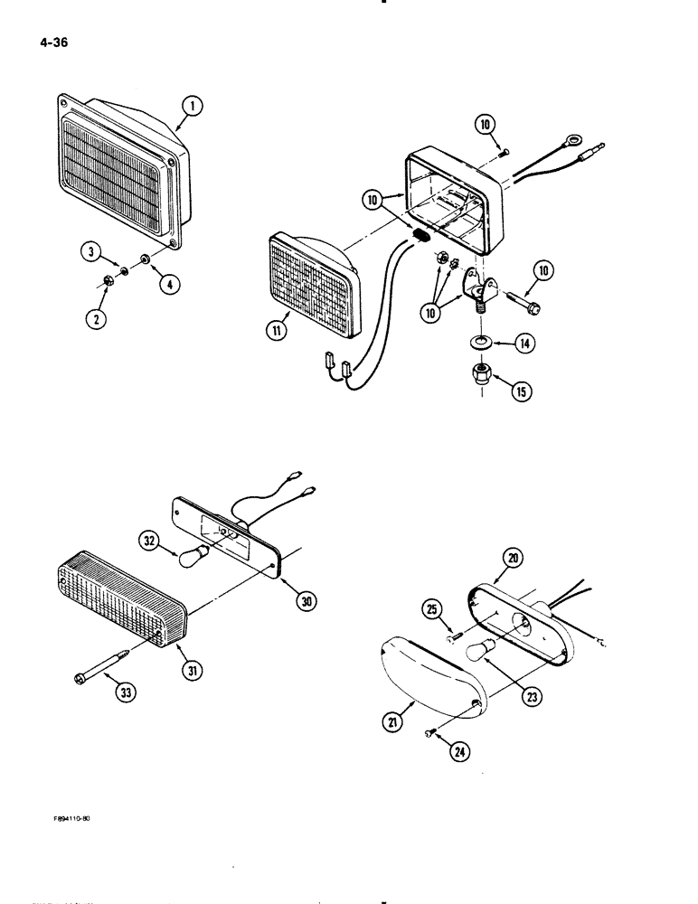 Схема запчастей Case IH 9110 - (4-36) - LIGHTS, HEAD LAMP ASSEMBLY (04) - ELECTRICAL SYSTEMS