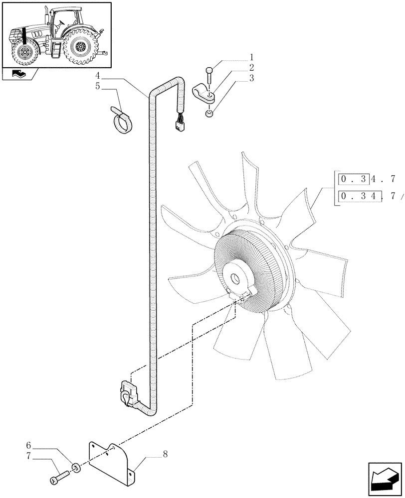 Схема запчастей Case IH PUMA 125 - (1.75.4[02]) - VISCTRONIC FAN HARNESS (06) - ELECTRICAL SYSTEMS