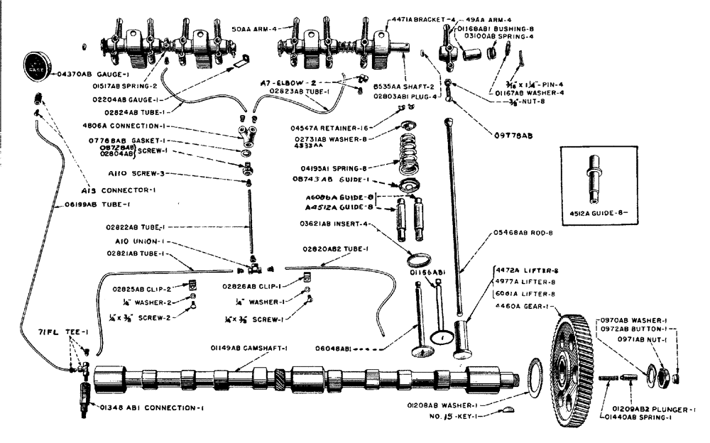 Схема запчастей Case IH LA-SERIES - (004) - VALVES, PUSH RODS AND CAMSHAFT (02) - ENGINE