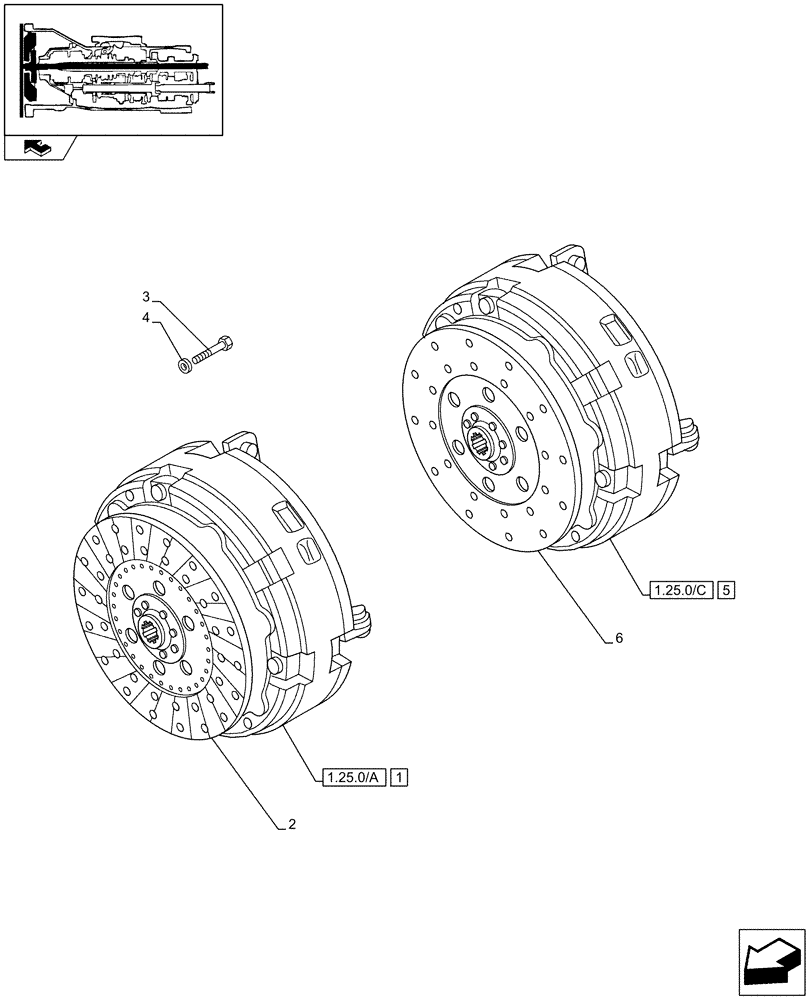 Схема запчастей Case IH JX65 - (1.25.0[01]) - CLUTCH (03) - TRANSMISSION