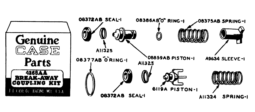 Схема запчастей Case IH LA-SERIES - (099) - 4268AA SERVICE KIT FOR HYDRAULIC COUPLINGS (08) - HYDRAULICS