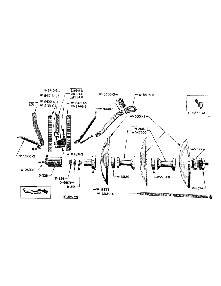 Схема запчастей Case IH WPH - (20) - REAR GANG, 10 INCH SPACING, 6 FOOT, 8 FOOT, 10 FOOT 