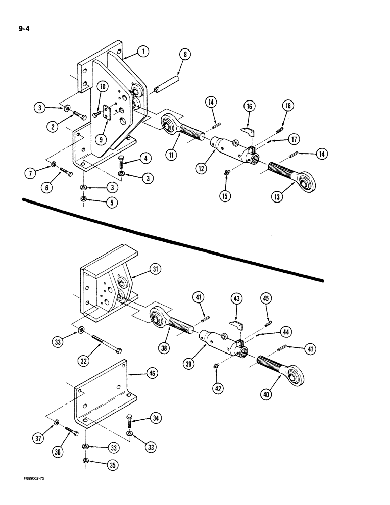 Схема запчастей Case IH STEIGER - (9-004) - HITCH UPPER LINK MOUNT, WITHOUT PTO (09) - CHASSIS/ATTACHMENTS