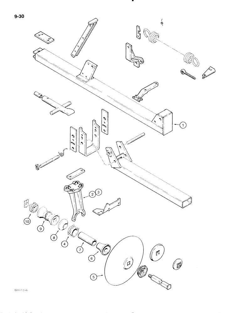 Схема запчастей Case IH 475 - (9-30) - DISKS AND GANGS, USED WITH FOLDING FRAME, 1-1/8 INCH DIAMETER SQUARE ARBOR BOLT (09) - CHASSIS/ATTACHMENTS
