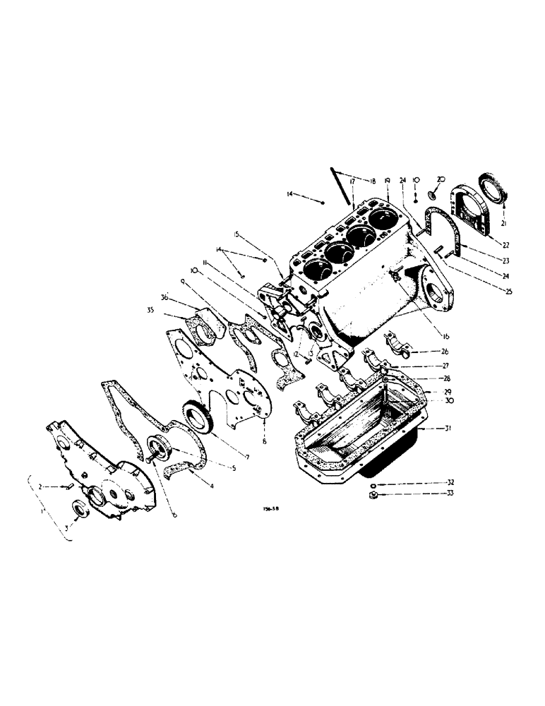 Схема запчастей Case IH 276 - (2-05) - CRANKCASE, FRONT COVER AND OIL PAN (02) - ENGINE