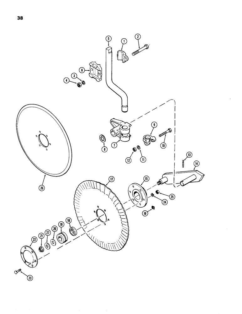 Схема запчастей Case IH 8300-SERIES - (38) - CANTILEVER COULTER, RIGID 