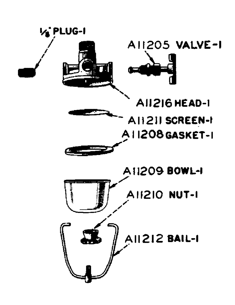 Схема запчастей Case IH SO-SERIES - (044) - O4905AB FUEL STRAINER PARTS, S, SC, SO (03) - FUEL SYSTEM