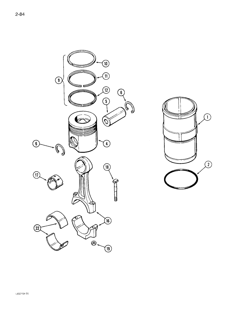 Схема запчастей Case IH 1822 - (2-84) - PISTON AND SLEEVE 6TA-830 ENGINE (01) - ENGINE