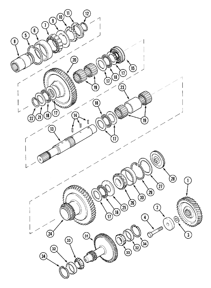 Схема запчастей Case IH MX100 - (06-06) - TRANSMISSION - MAIN SHAFT - CREEP SPEED (06) - POWER TRAIN