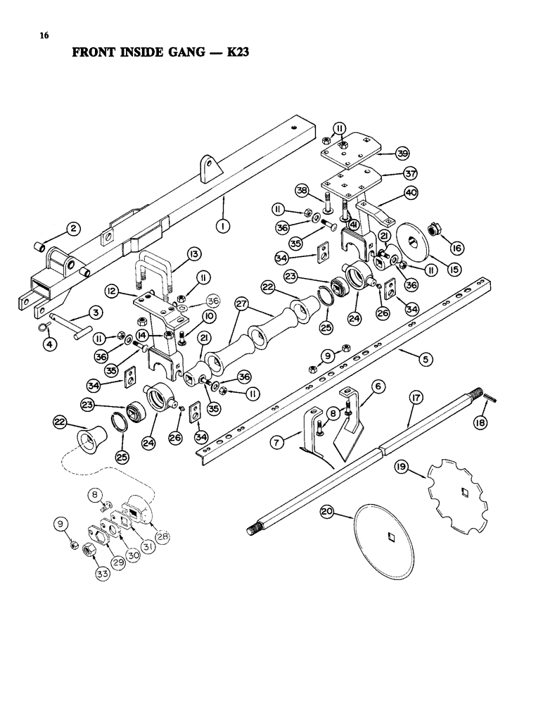 Схема запчастей Case IH K23A - (16) - FRONT INSIDE GANG 