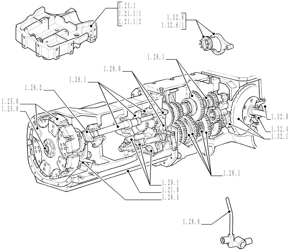 Схема запчастей Case IH JX1060C - (1.20.0) - SEC. 03 - TRANSMISSION (03) - TRANSMISSION