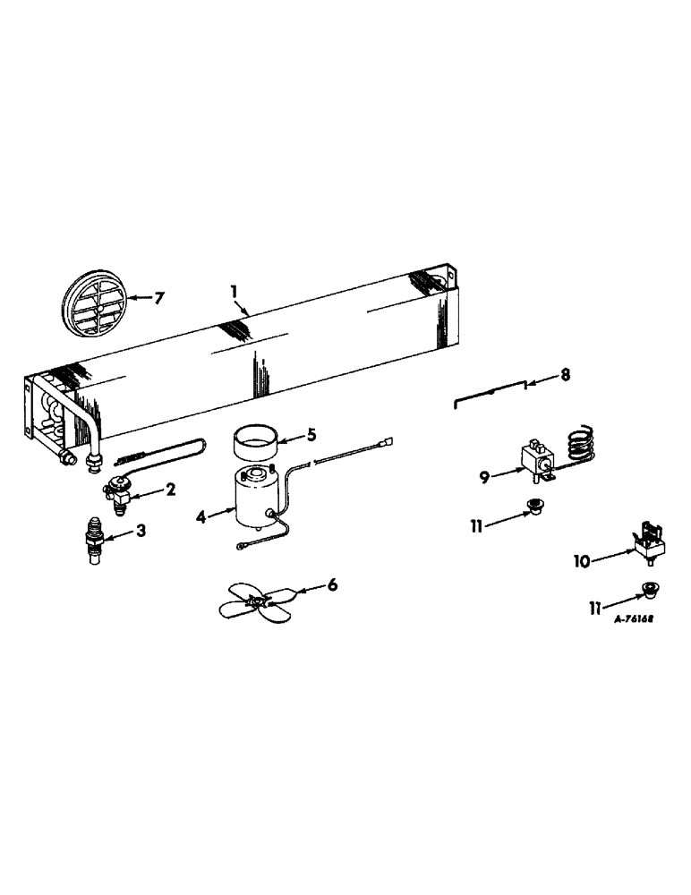 Схема запчастей Case IH 403 - (255) - EVAPORATOR ASSY COMPONENTS (50) - CAB CLIMATE CONTROL