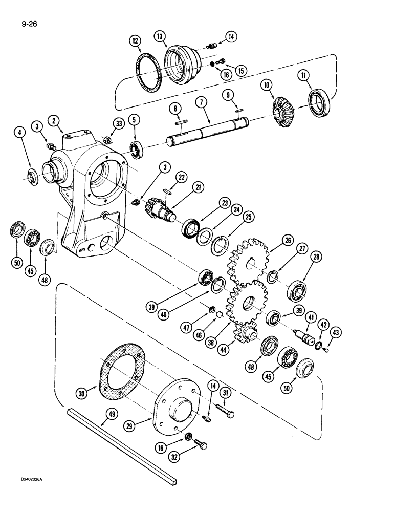 Схема запчастей Case IH 3206 - (9-26) - ZA526176 GEARBOX (09) - CHASSIS/ATTACHMENTS