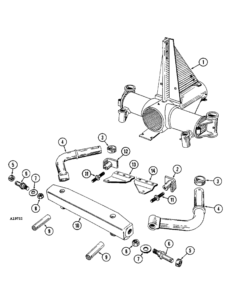 Схема запчастей Case IH 203S - (08) - FLEXIBLE HITCH 