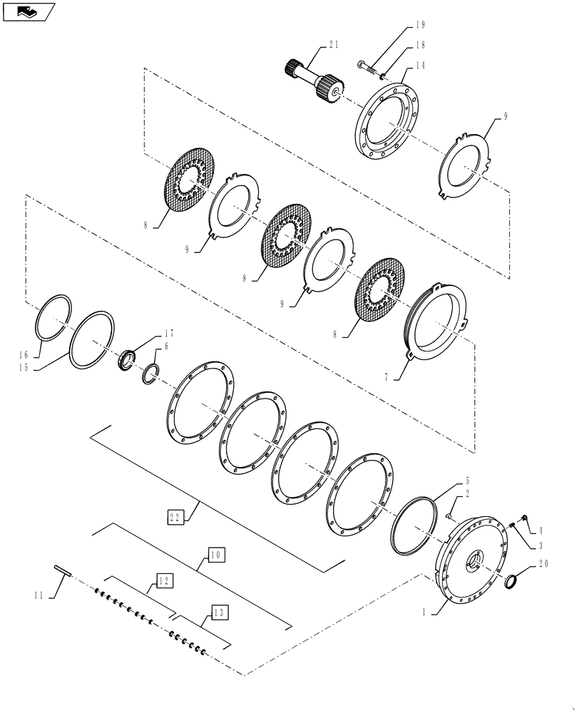 Схема запчастей Case IH STEIGER 350 - (27.106.02) - 315 SERIES AXLE - BRAKE AND RIGHT-HAND CARRIER - STEIGER 350 (27) - REAR AXLE SYSTEM