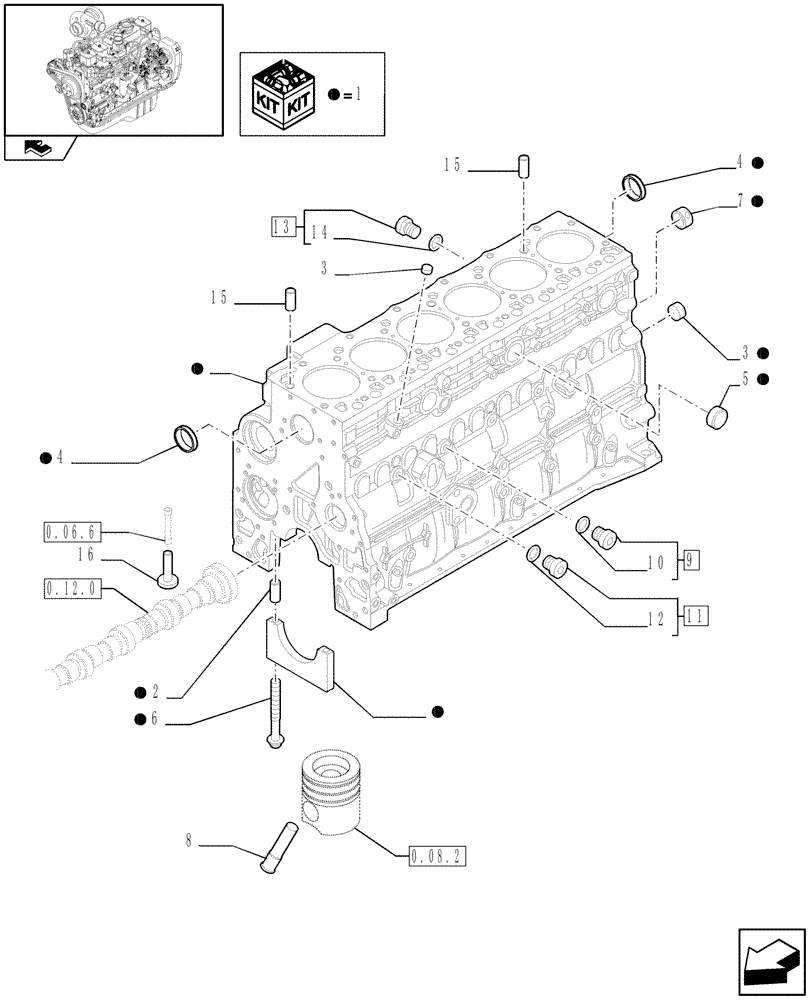 Схема запчастей Case IH F4GE9684C J601 - (0.04.0[01]) - CRANKCASE (2853820) 