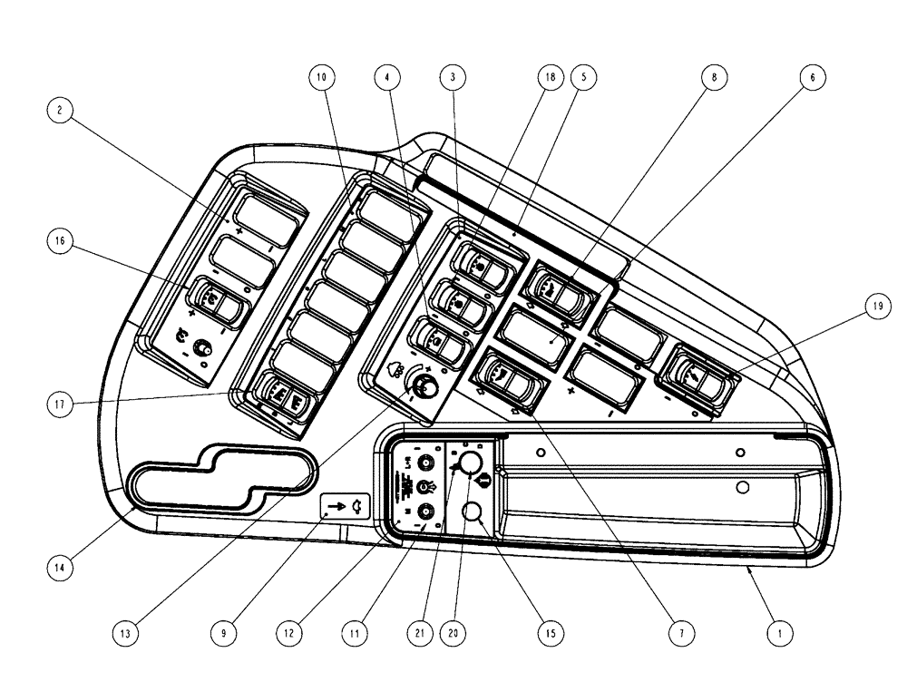 Схема запчастей Case IH FLX810 - (13-002) - FLEX-AIR® CONTROL PANEL - VIPER (06) - ELECTRICAL