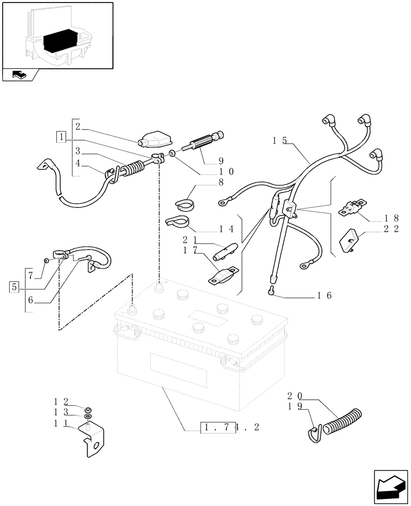 Схема запчастей Case IH PUMA 115 - (1.75.3) - BATTERY, CABLES (06) - ELECTRICAL SYSTEMS