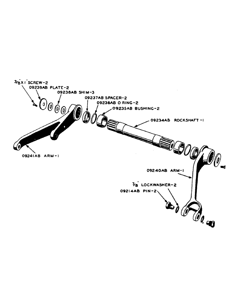 Схема запчастей Case IH D-SERIES - (172) - EAGLE HITCH ROCKSHAFT, FOR D, DC-3 AND DC-4 TRACTORS (09) - CHASSIS