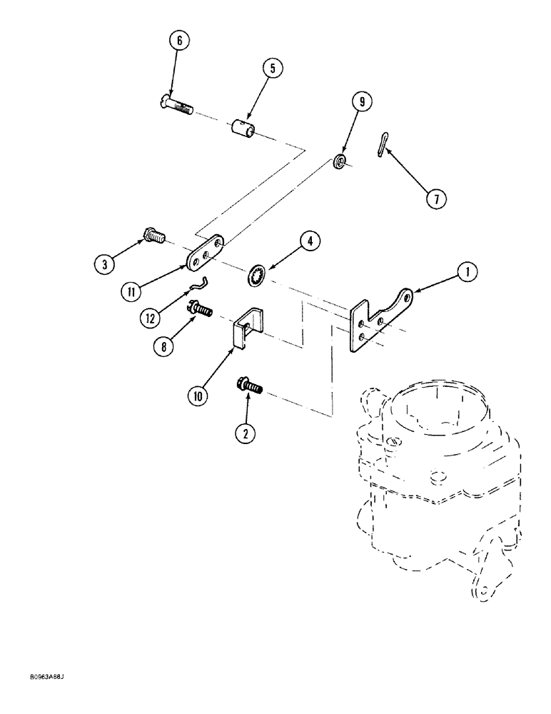 Схема запчастей Case IH 1818 - (3-26) - CHOKE CONTROL, GASOLINE MODELS (03) - FUEL SYSTEM
