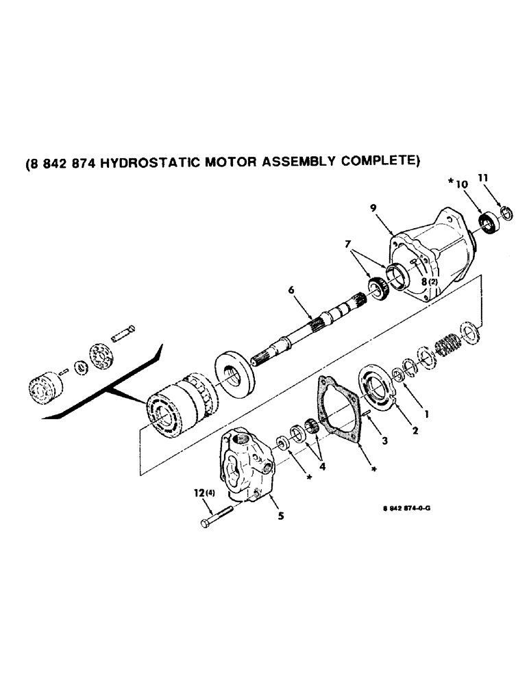Схема запчастей Case IH 8830 - (8-18) - TRANSMISSION MOTOR ASSEMBLY, TRANSMISSION, 8842874 HYDROSTATIC MOTOR ASSEMBLY COMPLETE (08) - HYDRAULICS