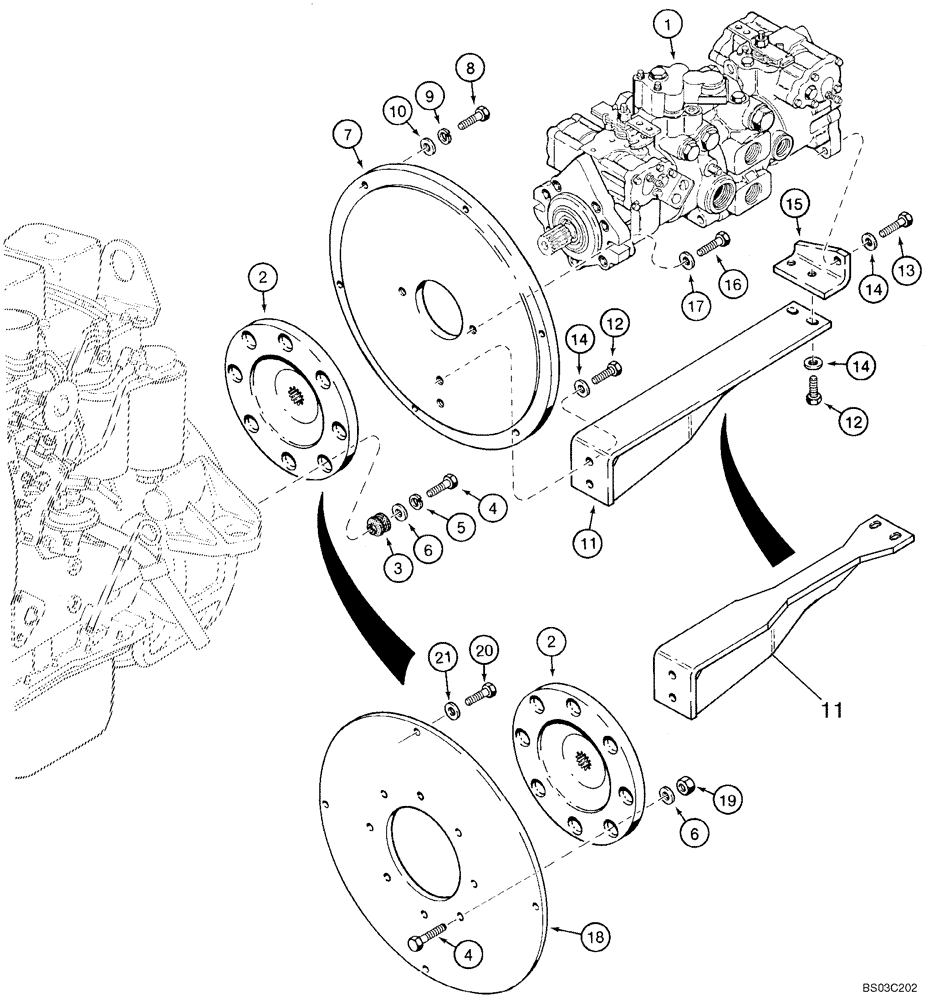 Схема запчастей Case IH 1840 - (06-06) - TANDEM PUMP MOUNTING (06) - POWER TRAIN
