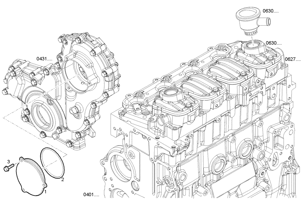 Схема запчастей Case IH F5CE9484B A002 - (0450.234) - ENGINE BREATHERS 