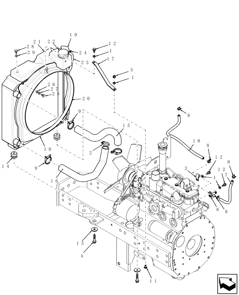 Схема запчастей Case IH DX45 - (02.04) - COOLING SYSTEM (02) - ENGINE EQUIPMENT