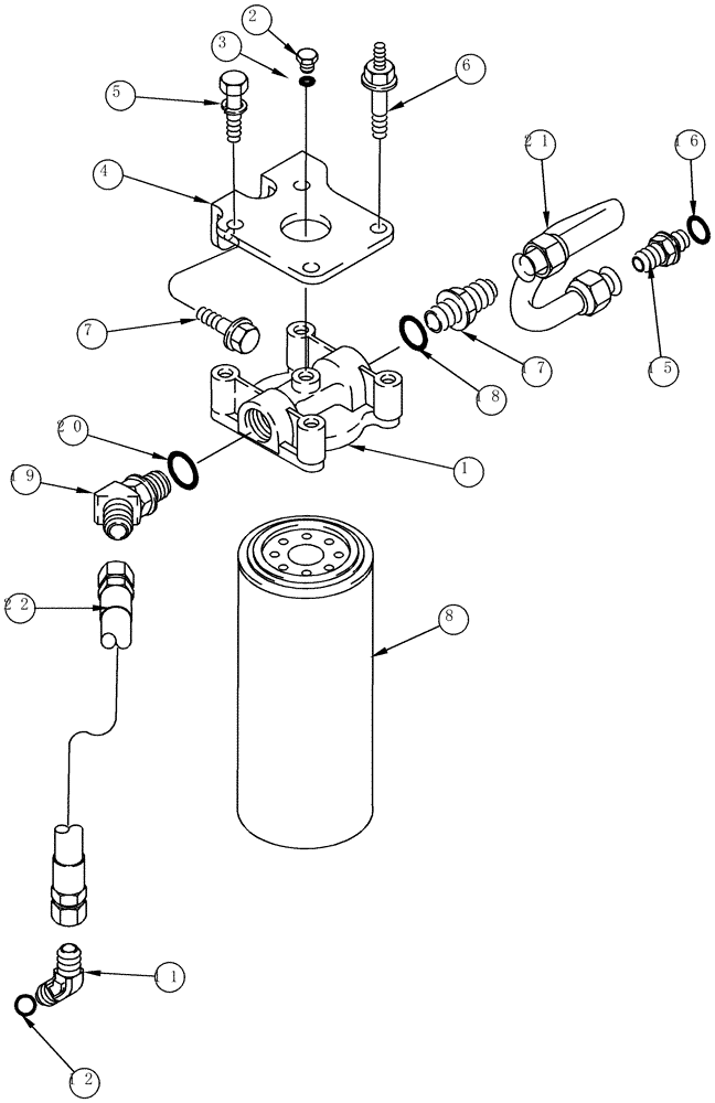 Схема запчастей Case IH CPX610 - (03-03) - FUEL FILTER AND CONNECTIONS (02) - FUEL SYSTEM